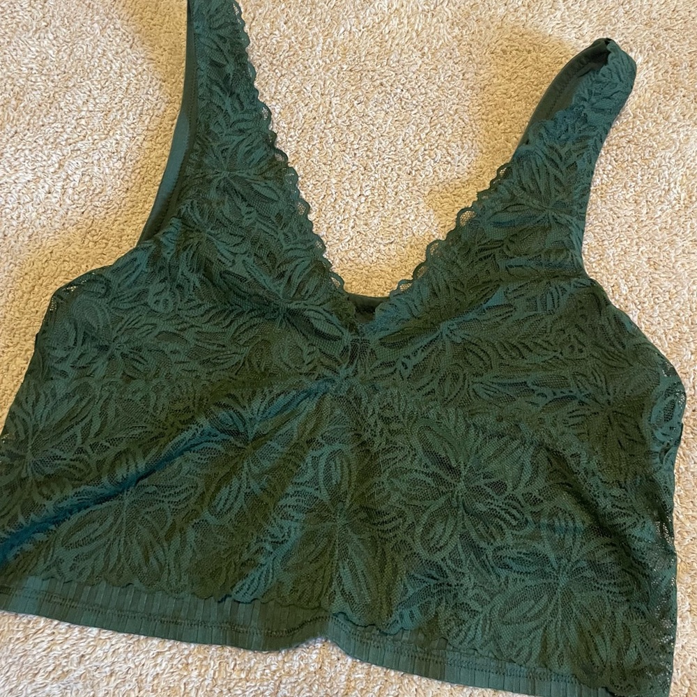green lace aerie bralette